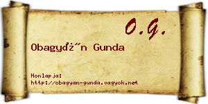 Obagyán Gunda névjegykártya